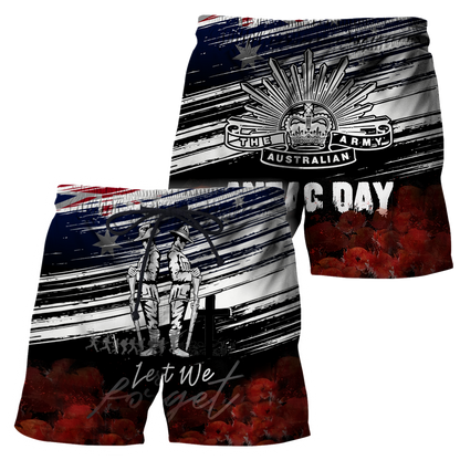 Anzac day Lest we forget Soldier 3D print shirts