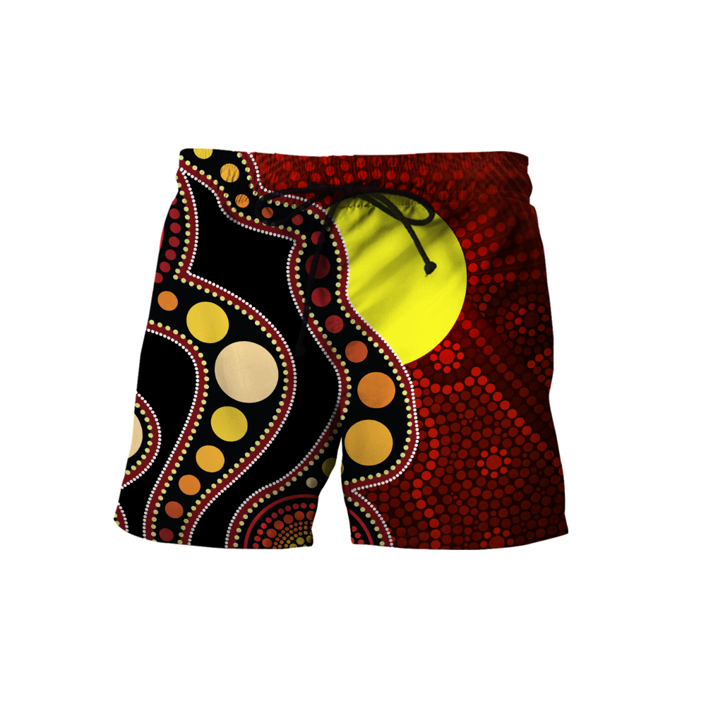 Custom name Aboriginal Flag Circle Dot Painting Art 3D design summer shirts