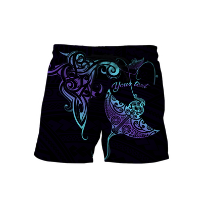 Amazing Polynesian Blue And Purple Ray Tattoo Personalized Unisex Deluxe Hoodie ML