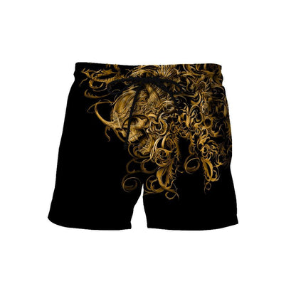 Premium Skull 3D All Over Printed Unisex Shirts Golden Warrior