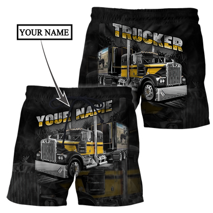 Personalized Name Trucker 3D All Over Printed Shirts For Men and Women