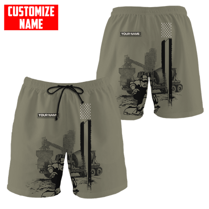 Customized Name US Concrete Finisher With Poured Concrete 3D All Over Printed Shirts