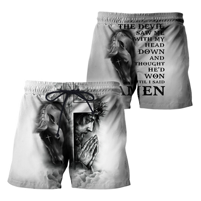 Horse And Jesus 3D All Over Printed Shirts For Men And Women TN