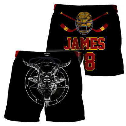 3D All Over Printed Hockey Satanic Unisex Shirts Custom Name Custom number  XT