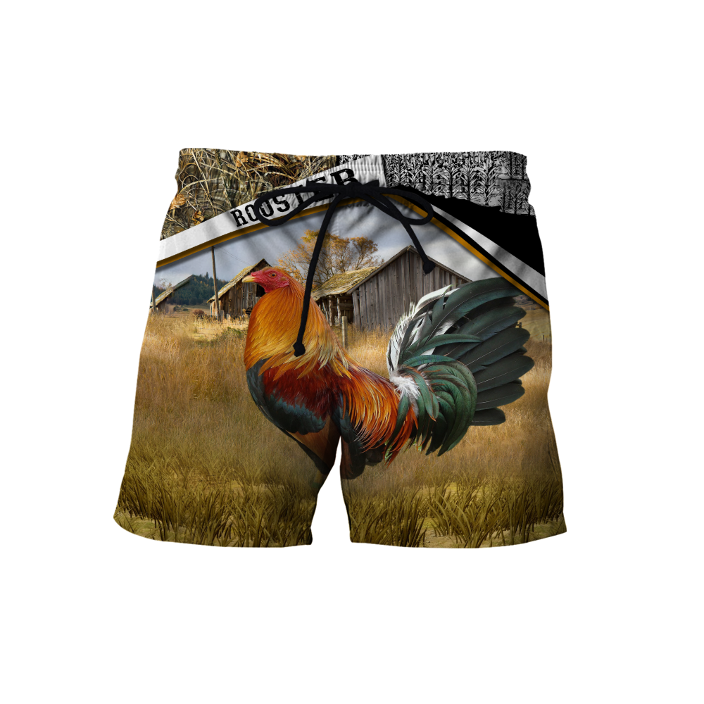Rooster 3D All Over Printed Unisex Deluxe Hoodie ML