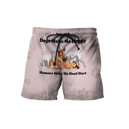 3D All Over Printed Dog Make Me Happy Unisex Shirts XT