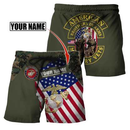 Custom name US Marine Corps Veteran Brothers in arms 3D print shirts