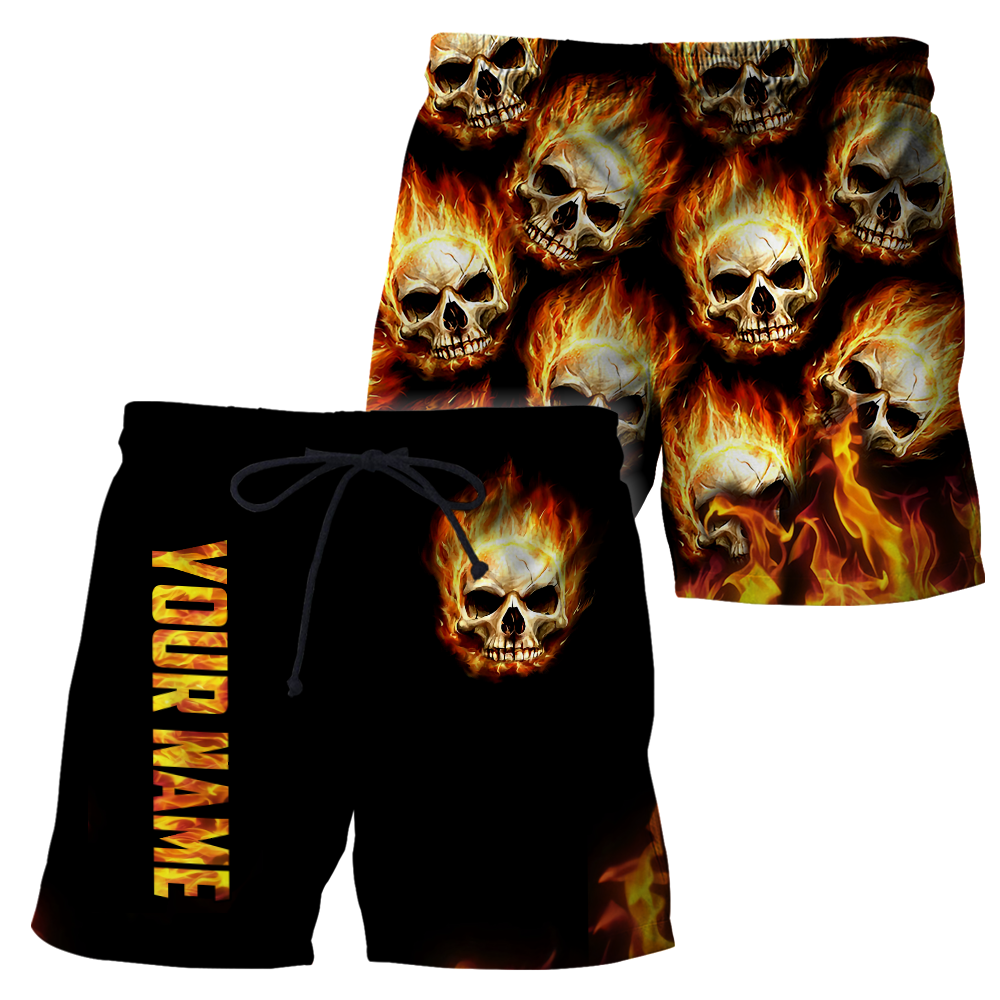 Customize Name Fire Skull Hoodie For Men And Women TNA29052102