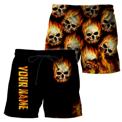 Customize Name Fire Skull Hoodie For Men And Women TNA29052102