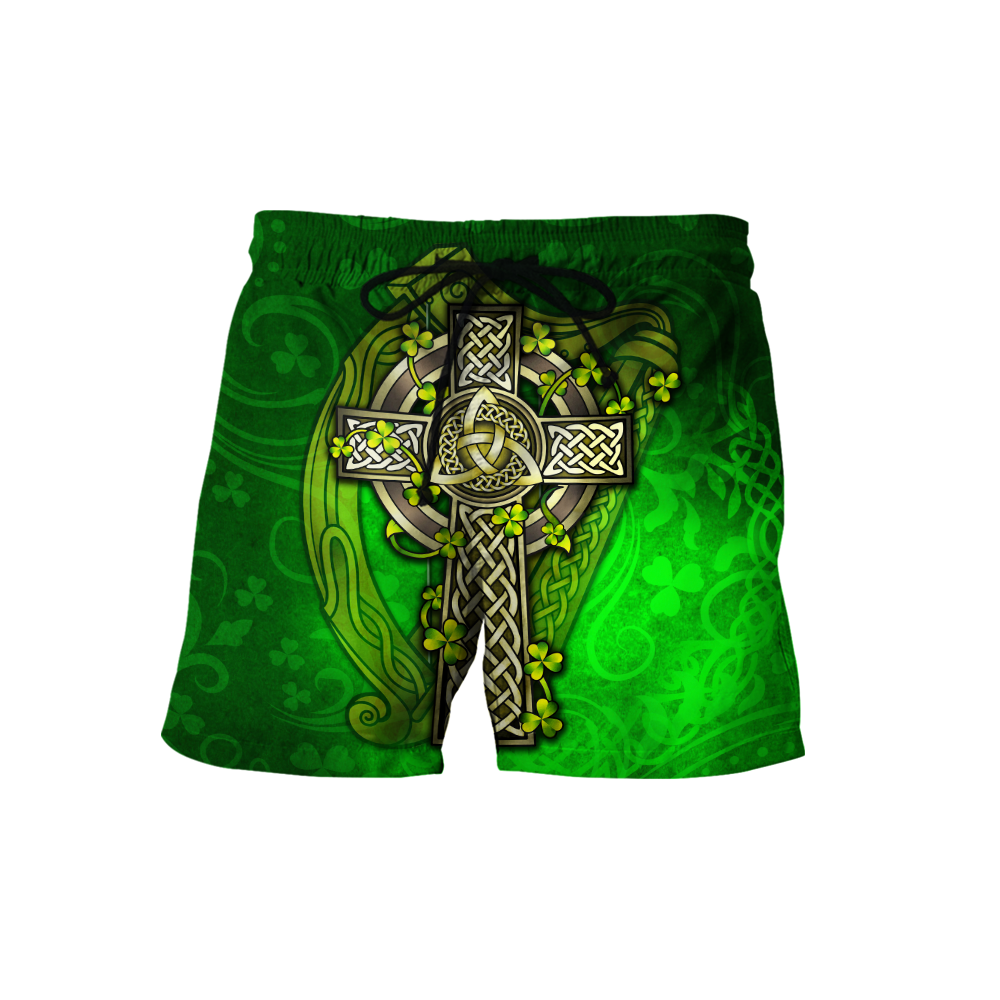 Premium Unisex Hoodie Irish St.Patrick  Celtic Cross And The Irish Harp ML