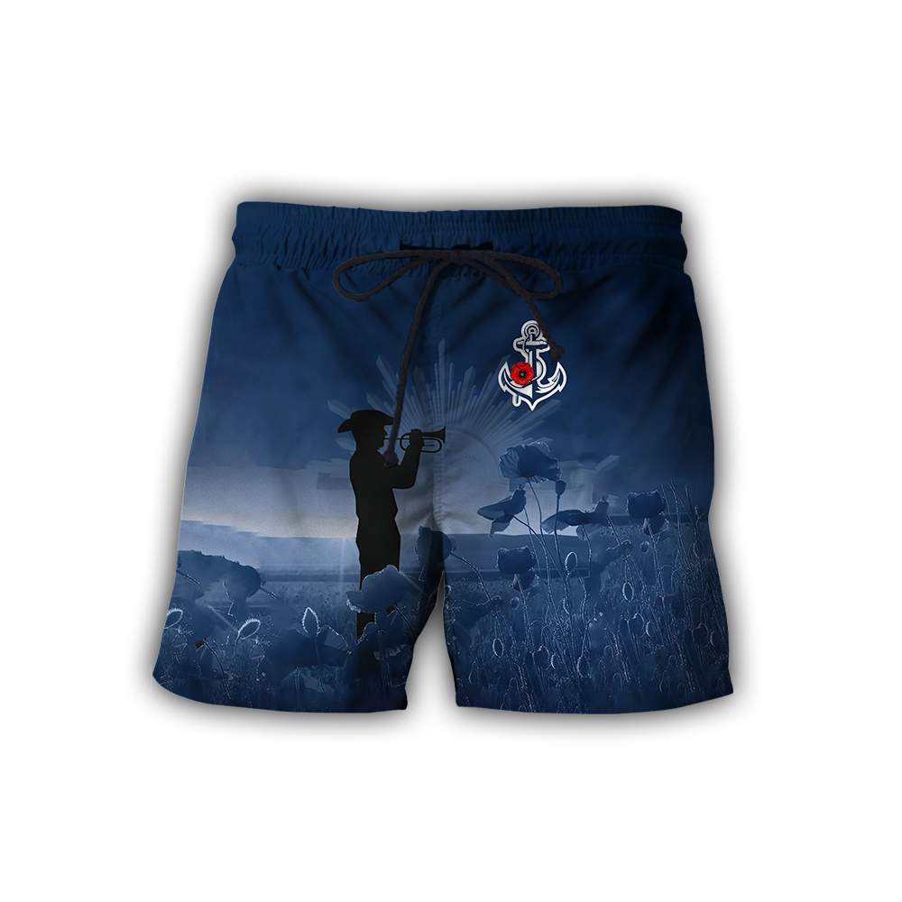 Rememberance Anzac Day Poppy Flower Navy Premium Unisex Hoodie ML