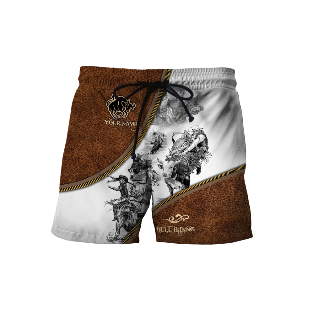 Personalized Name Bull Riding 3D All Over Printed Unisex Shirts Zipper