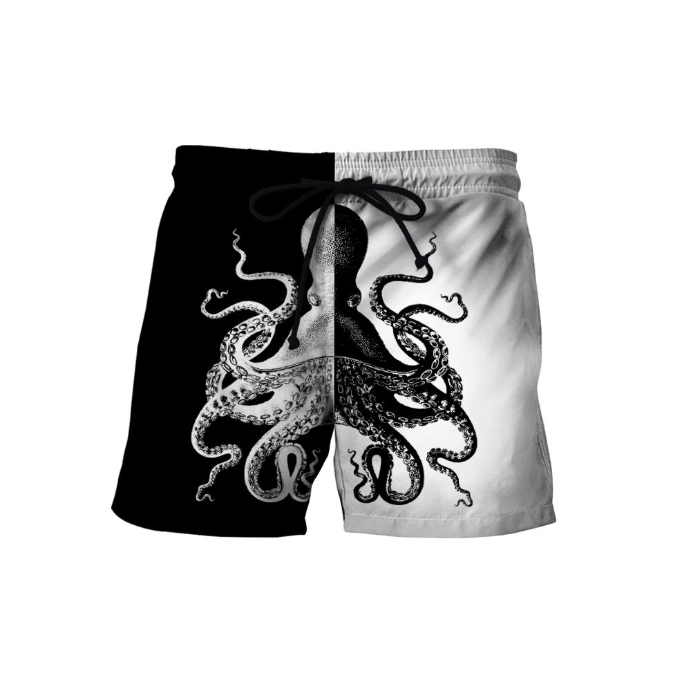 Premium Unisex Hoodie Black And White Kraken Octopus King of The Seven Seas ML