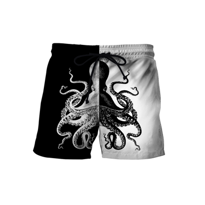 Premium Unisex Hoodie Black And White Kraken Octopus King of The Seven Seas ML