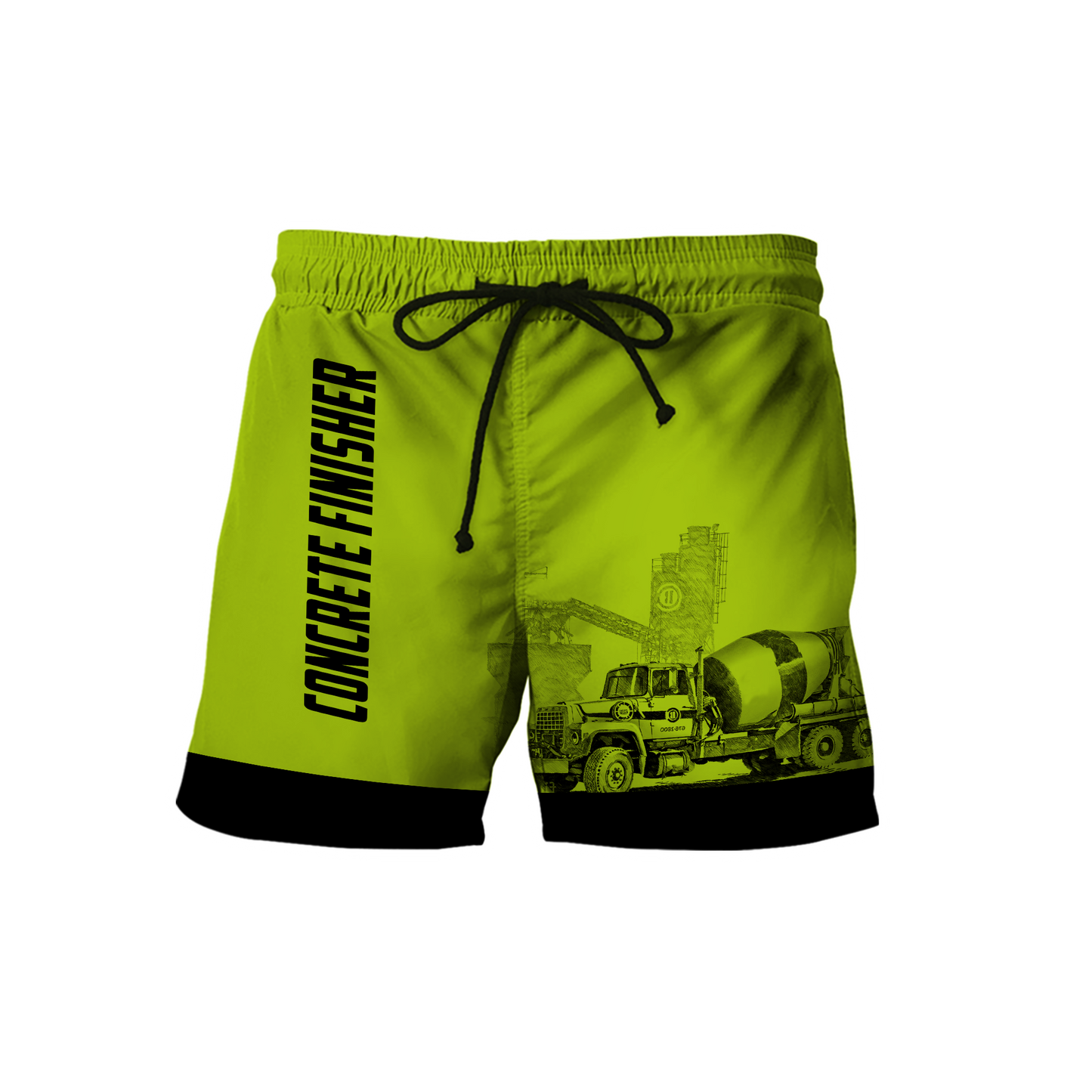 Concrete Finisher Green Safety Custom name 3D printed shirts