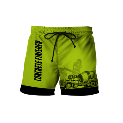 Concrete Finisher Green Safety Custom name 3D printed shirts