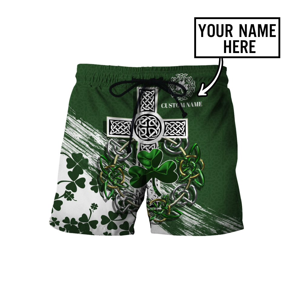 Premium Unisex Hoodie Custom Name Irish St.Patrick Day The Cross And Shamrock ML