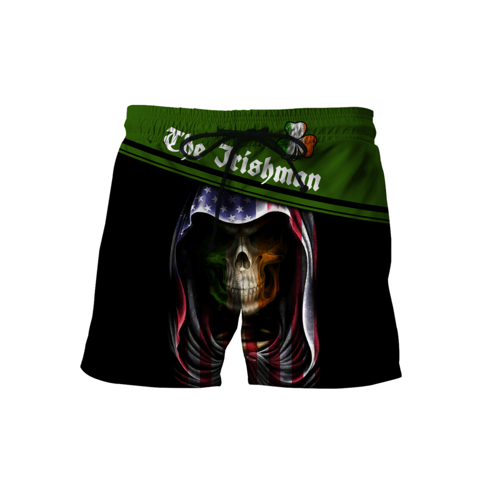 3D All Over Printed Irish Skull St Patrick Day  Unisex Shirts Custom Name XT