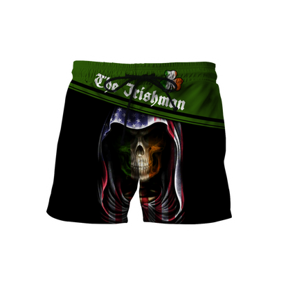 3D All Over Printed Irish Skull St Patrick Day  Unisex Shirts Custom Name XT