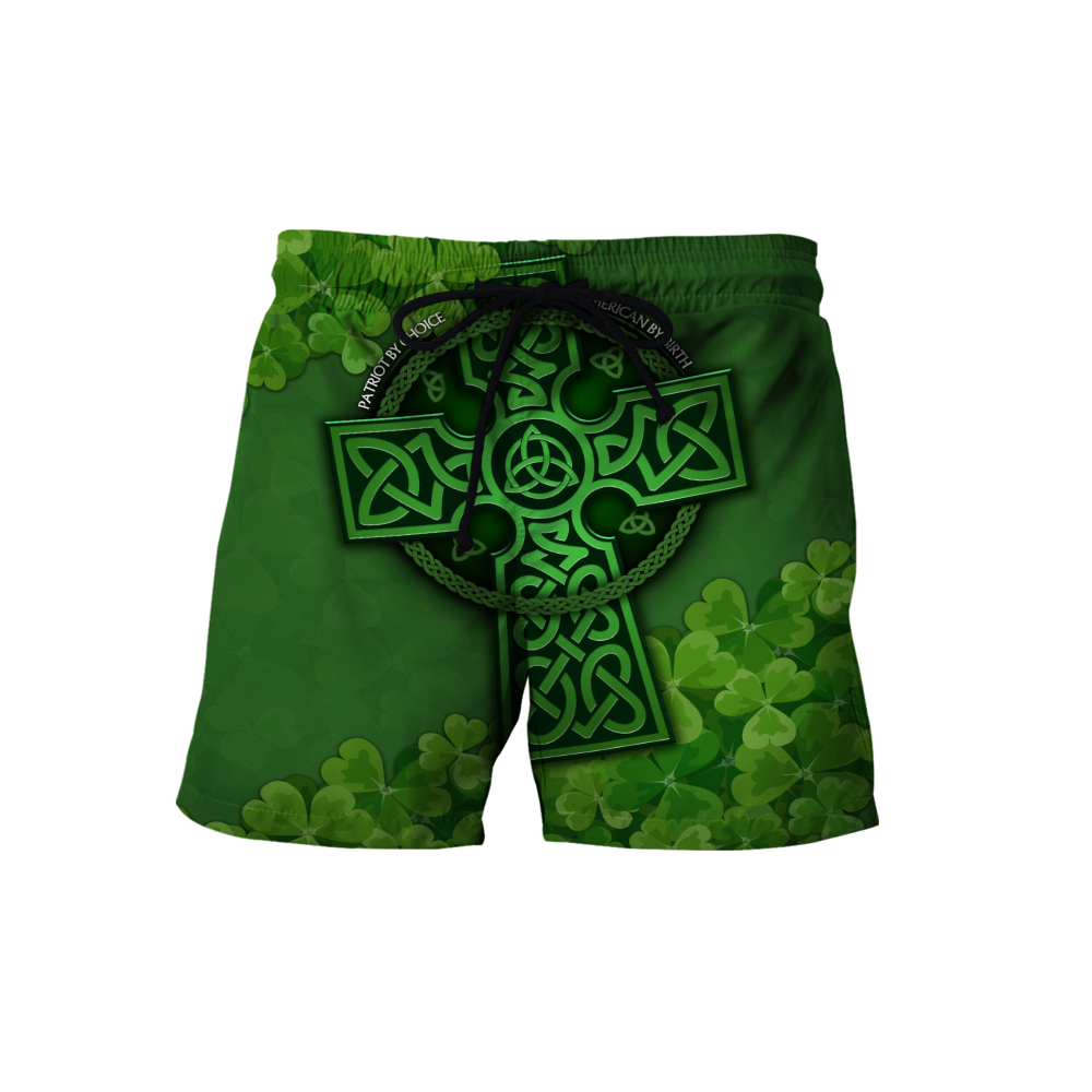 Premium Unisex Hoodie Irish St.Patrick  Celtic Cross And Shamrock  ML