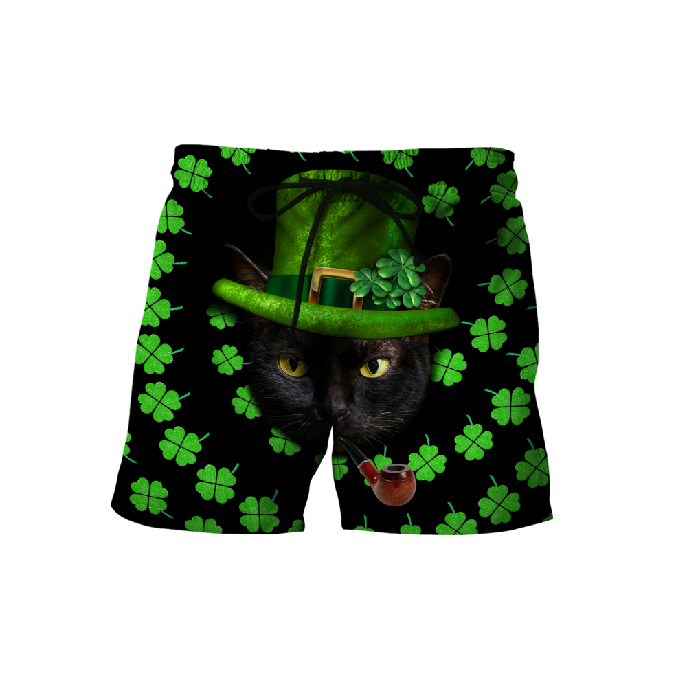 3D All Over Printed  Irish- American black cat  St Patrick Day Unisex Shirts