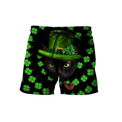 3D All Over Printed  Irish- American black cat  St Patrick Day Unisex Shirts