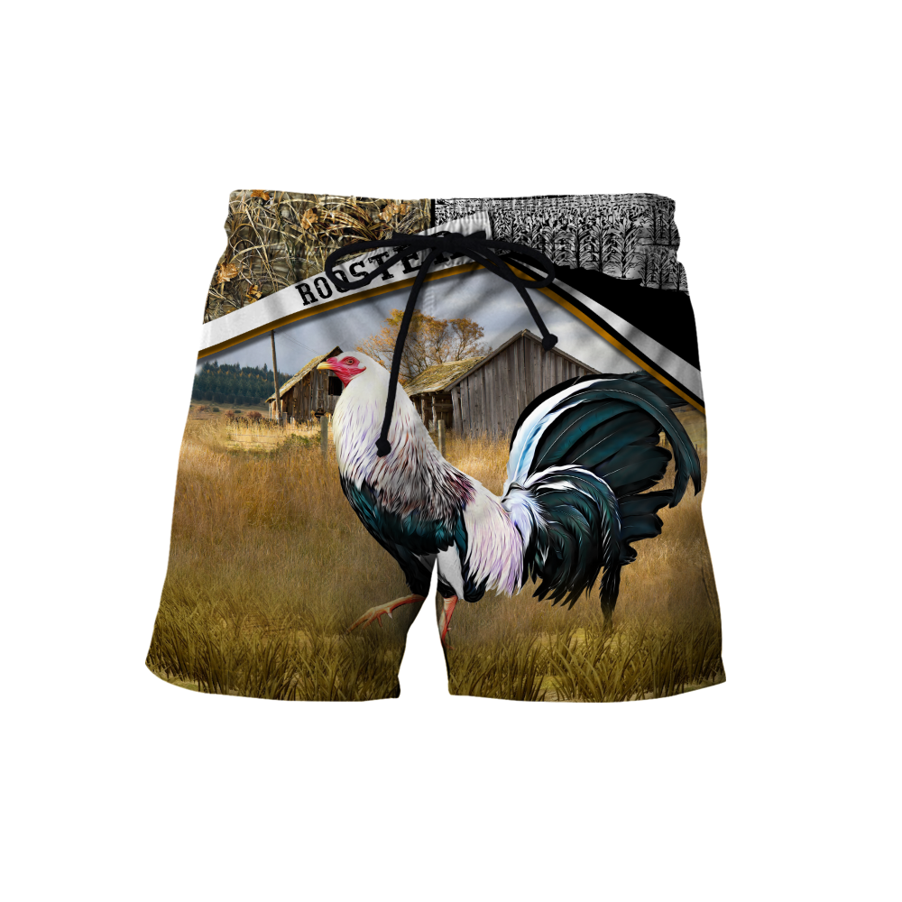 Rooster 3D All Over Printed Unisex Deluxe Hoodie ML