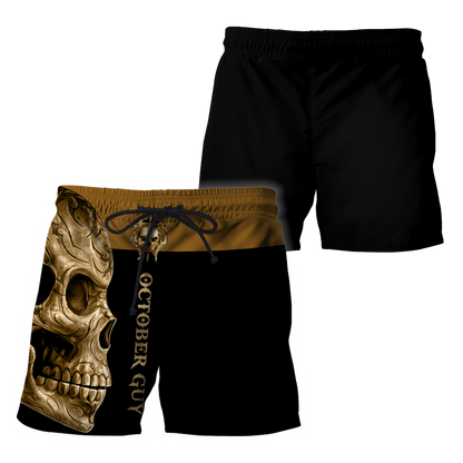 October Guy Skull 3D All Over Printed Shirts For Men and Women