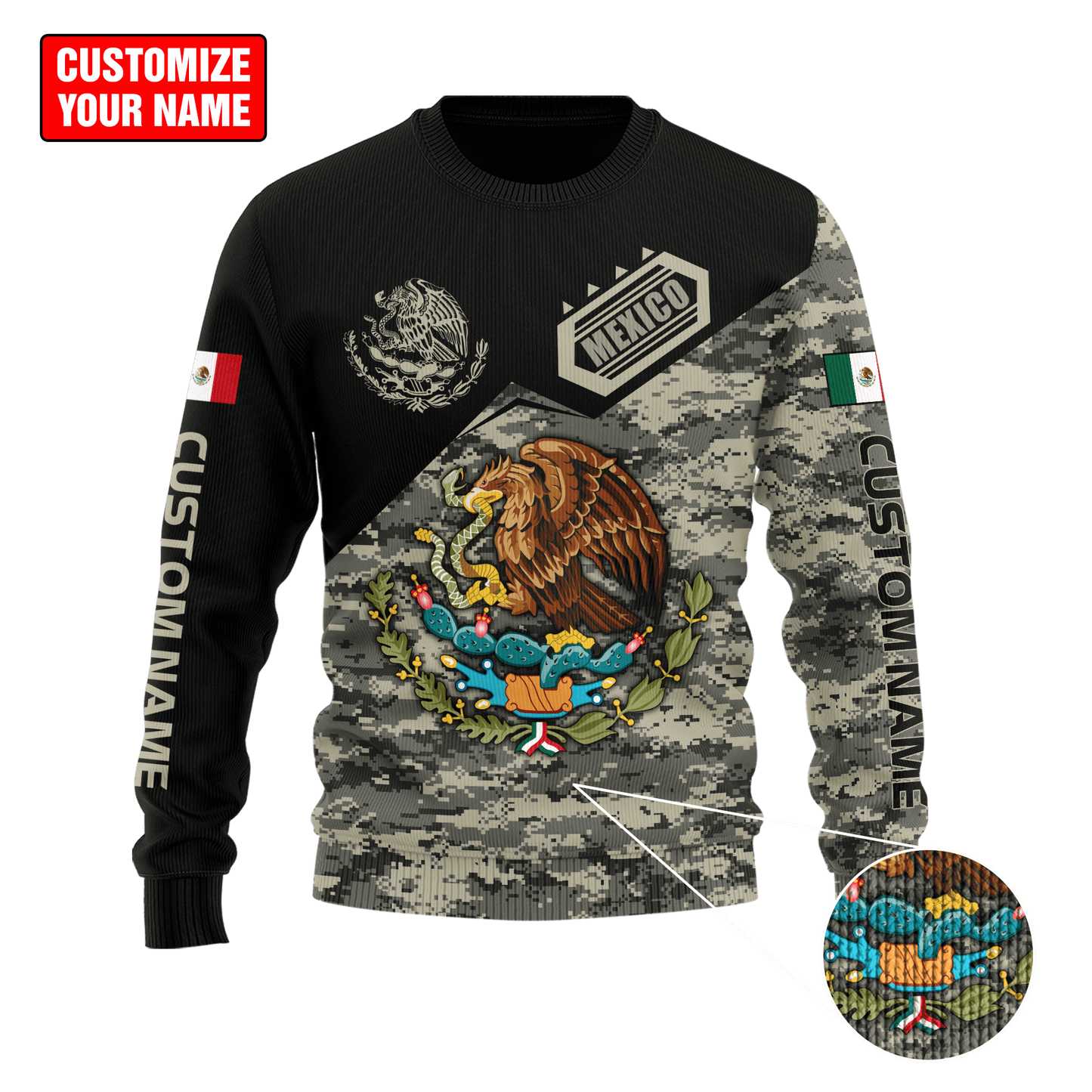 Personalized Name Mexico 3D All Over Printed Unisex Shirts