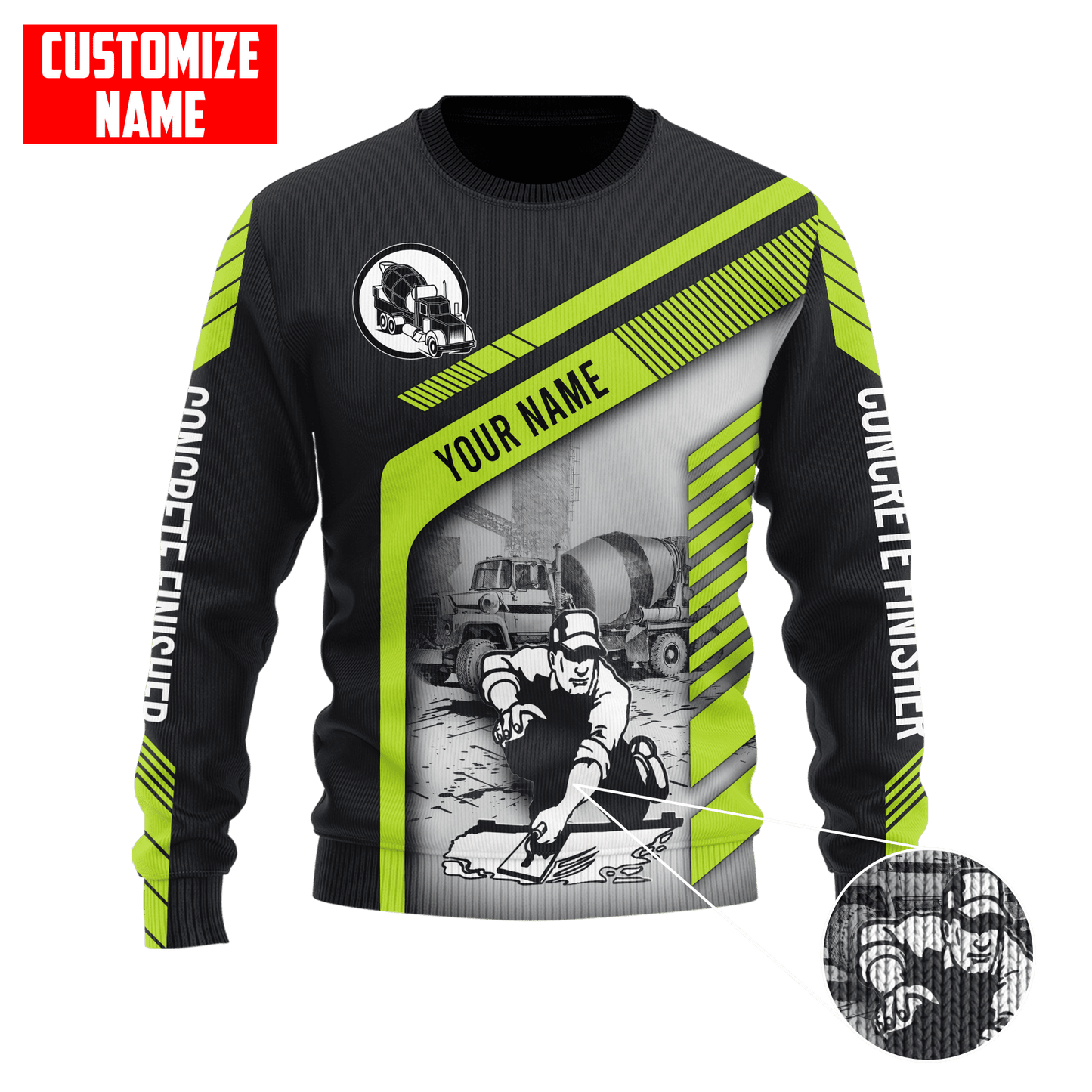 Concrete Finisher with Poured concrete Custom name 3D Printed Shirts