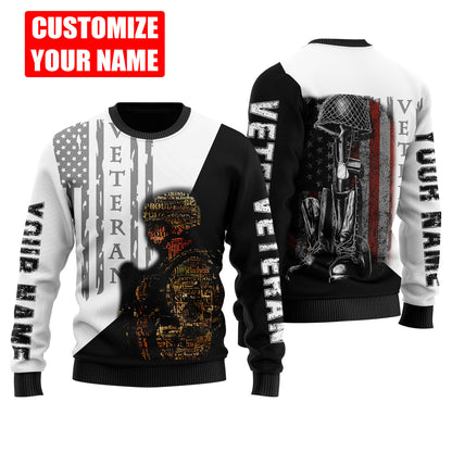 Custom Name US Veteran 3D All Over Printed Unisex Shirts