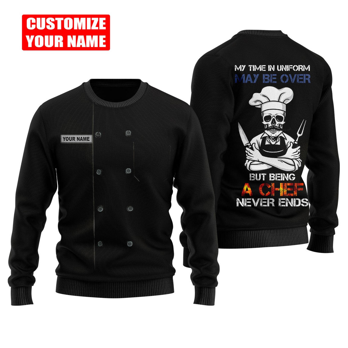 Custom Name Master Chef 3D All Over Printed Unisex Shirts