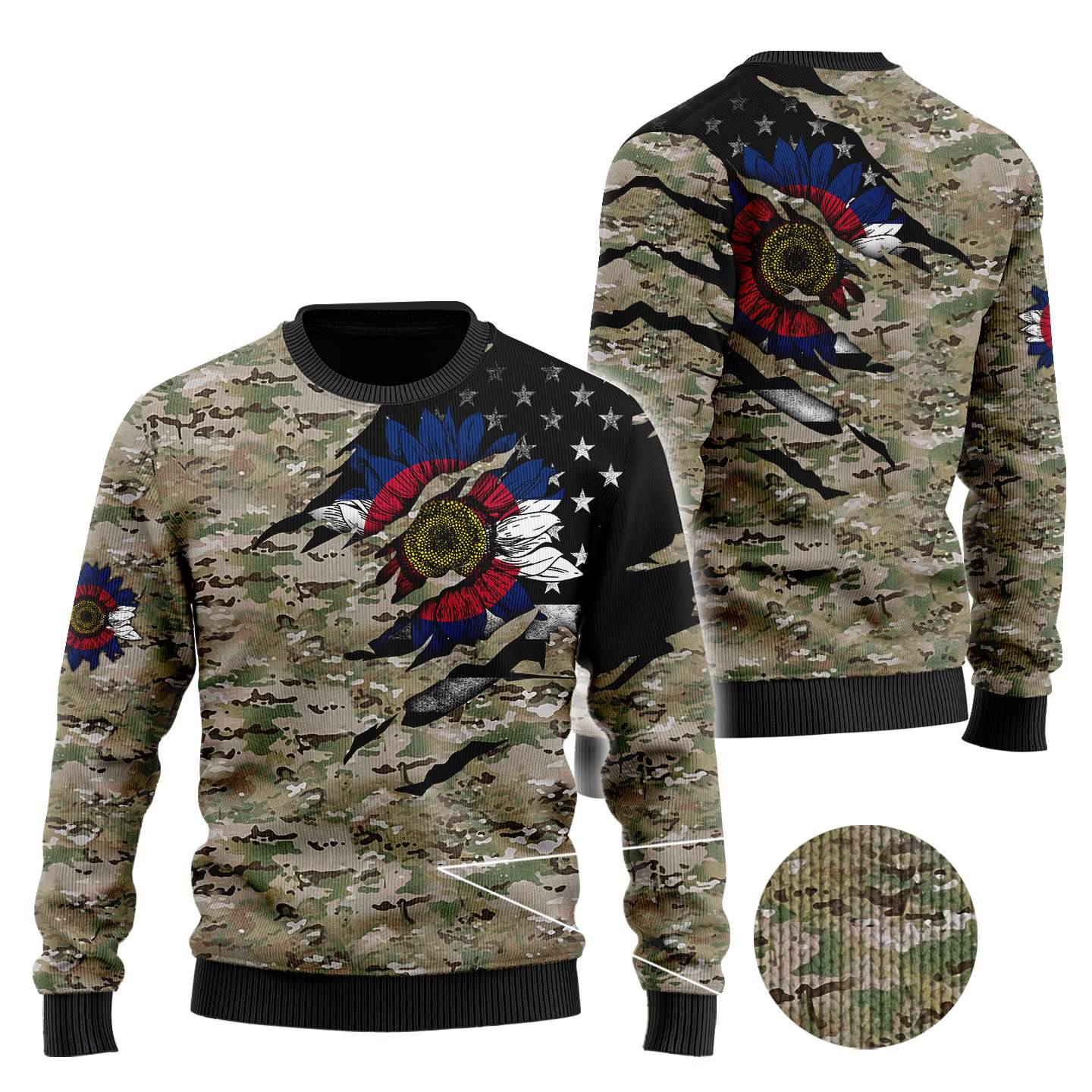 Colorado Sunflower Camo 3D All Over Printed Unisex Shirts