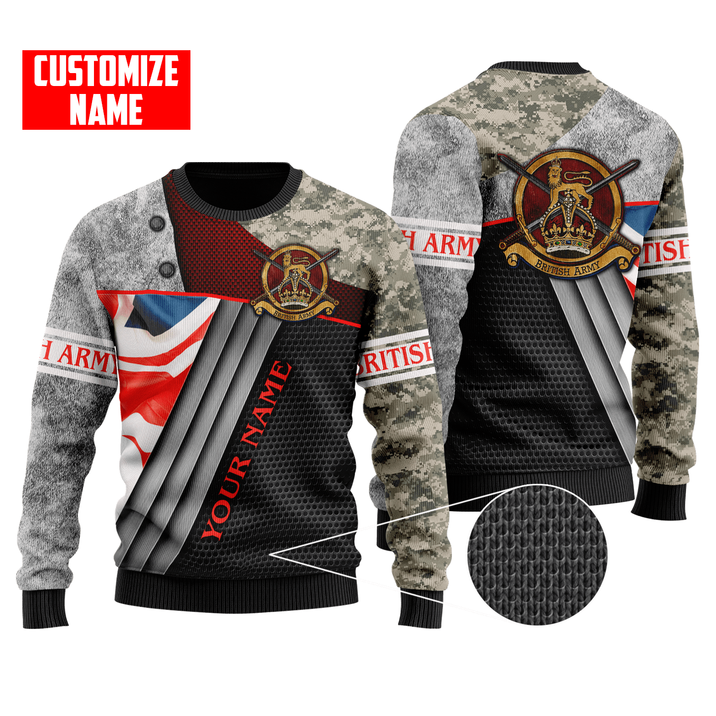 British Army 3D All Over Printed Unisex Shirts