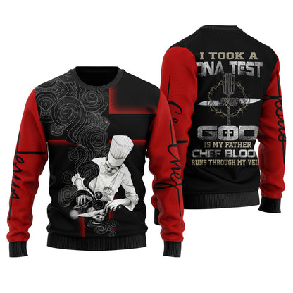 God Is My Father Chef Blood Runs Through My Veins 3D All Over Printed Unisex Shirts