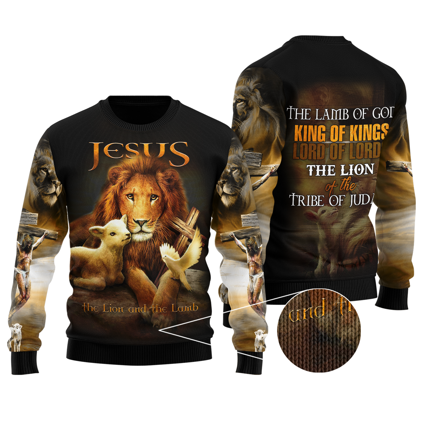 Jesus - The Lion And The Lamb 3D All Over Printed Shirts