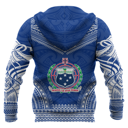 Samoa Polynesian Chief Hoodie - Blue Version DTD11062004-Apparel-PL8386-Vibe Cosy™