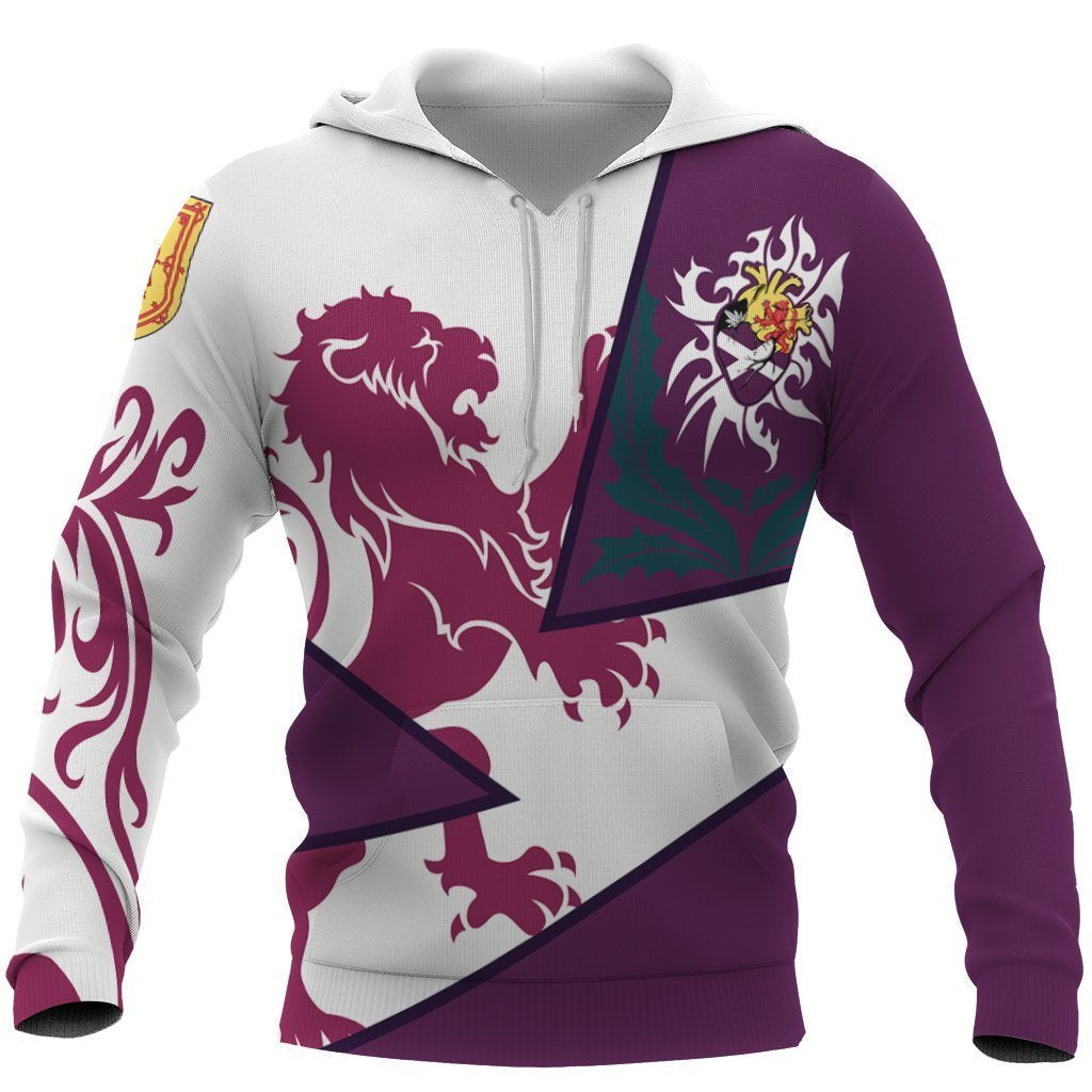Scotland Hoodie - Scottish Royal Lion 1990s Purple NNK1526-Apparel-PL8386-Hoodie-S-Vibe Cosy™