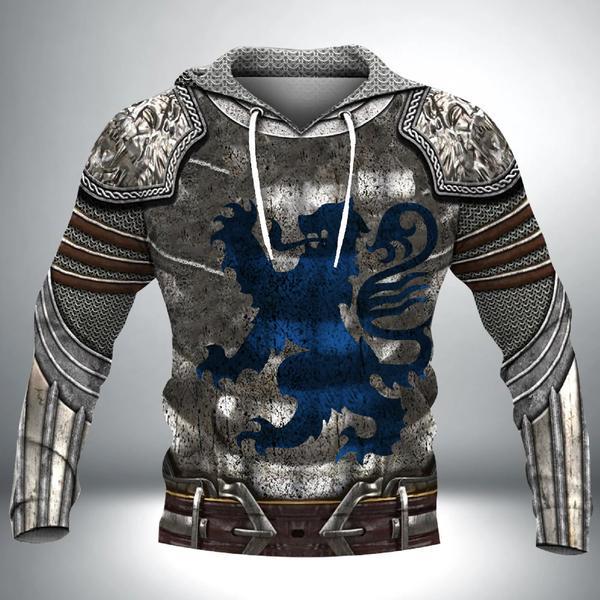 Scotland Armor Knight Warrior Chainmail 3D All Over Printed Shirts For Men and Women TT290202-Apparel-TT-Hoodie-S-Vibe Cosy™