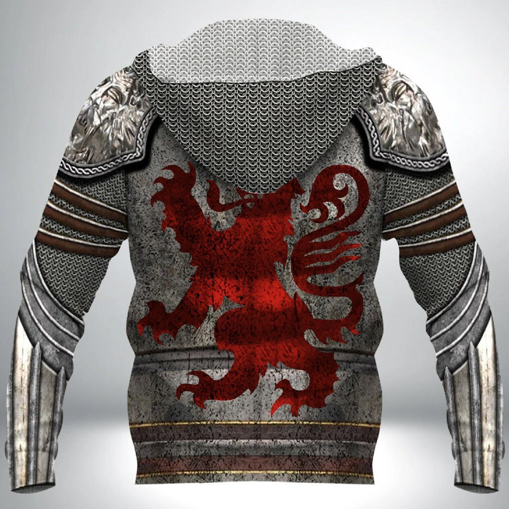Scotland Armor Knight Warrior Chainmail 3D All Over Printed Shirts For Men and Women TT290201-Apparel-TT-Hoodie-S-Vibe Cosy™