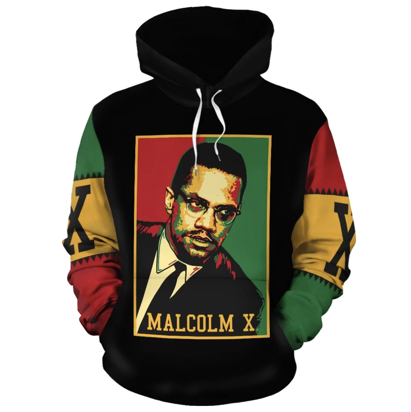 African Hoodie - African Malcolm x Retro Hoodie DTD20072002-ALL OVER PRINT HOODIES (A)-HP Arts-Hoodie-S-Black-Vibe Cosy™