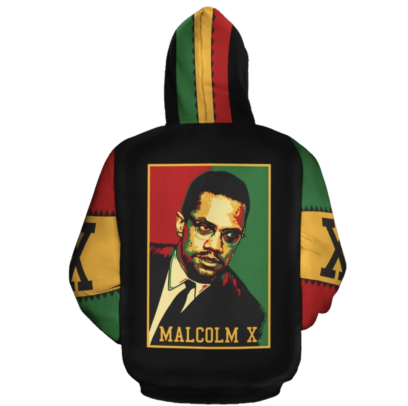 African Hoodie - African Malcolm x Retro Hoodie DTD20072002-ALL OVER PRINT HOODIES (A)-HP Arts-Hoodie-S-Black-Vibe Cosy™