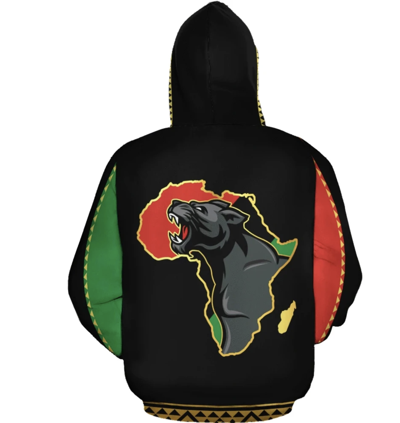 African Hoodie - Panther Africa All Over Hoodie-ALL OVER PRINT HOODIES (A)-HPArt-Women-XS-Black-Vibe Cosy™