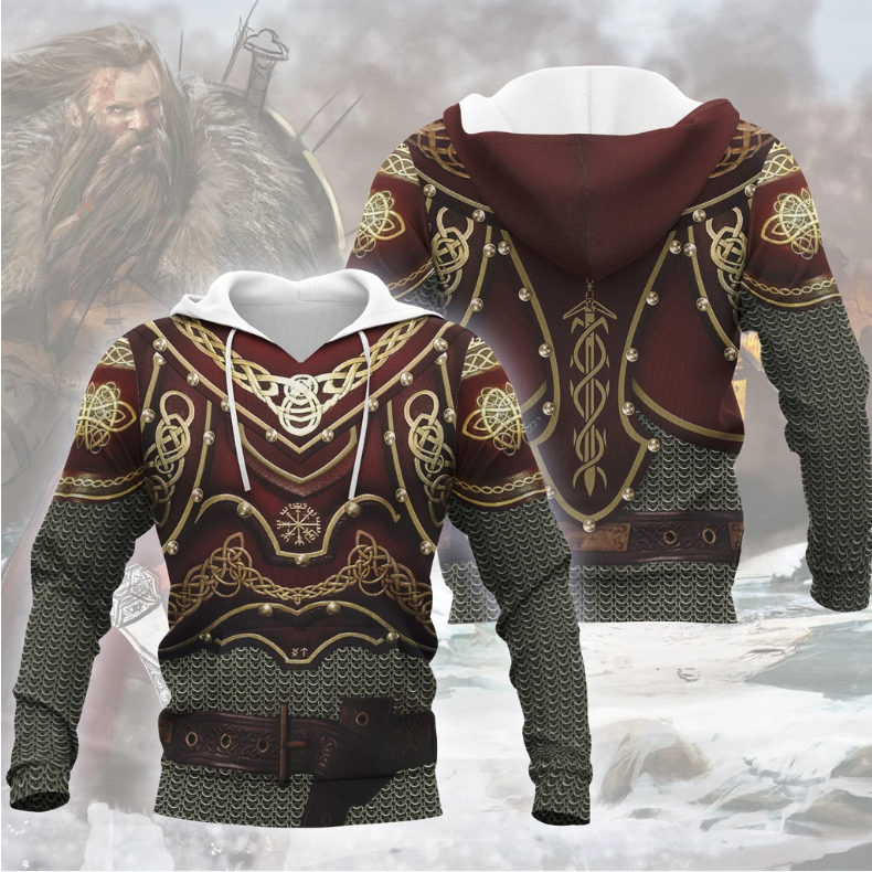 3D All Over Printed Mystic Viking Armor-Apparel-HP Arts-Hoodie-S-Vibe Cosy™