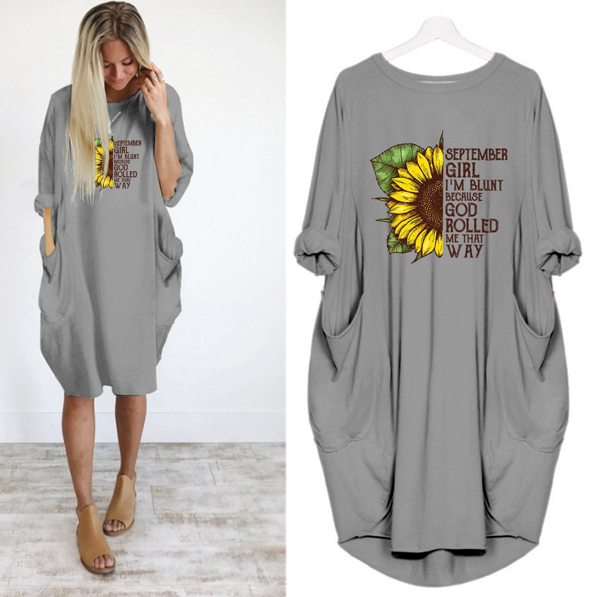 September Girl Im Blunt Because God Rolled Me That Way Dress-Apparel-GP Art-Dress-S-Vibe Cosy™