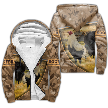 Rooster All Over Printed Unisex Deluxe Hoodie ML