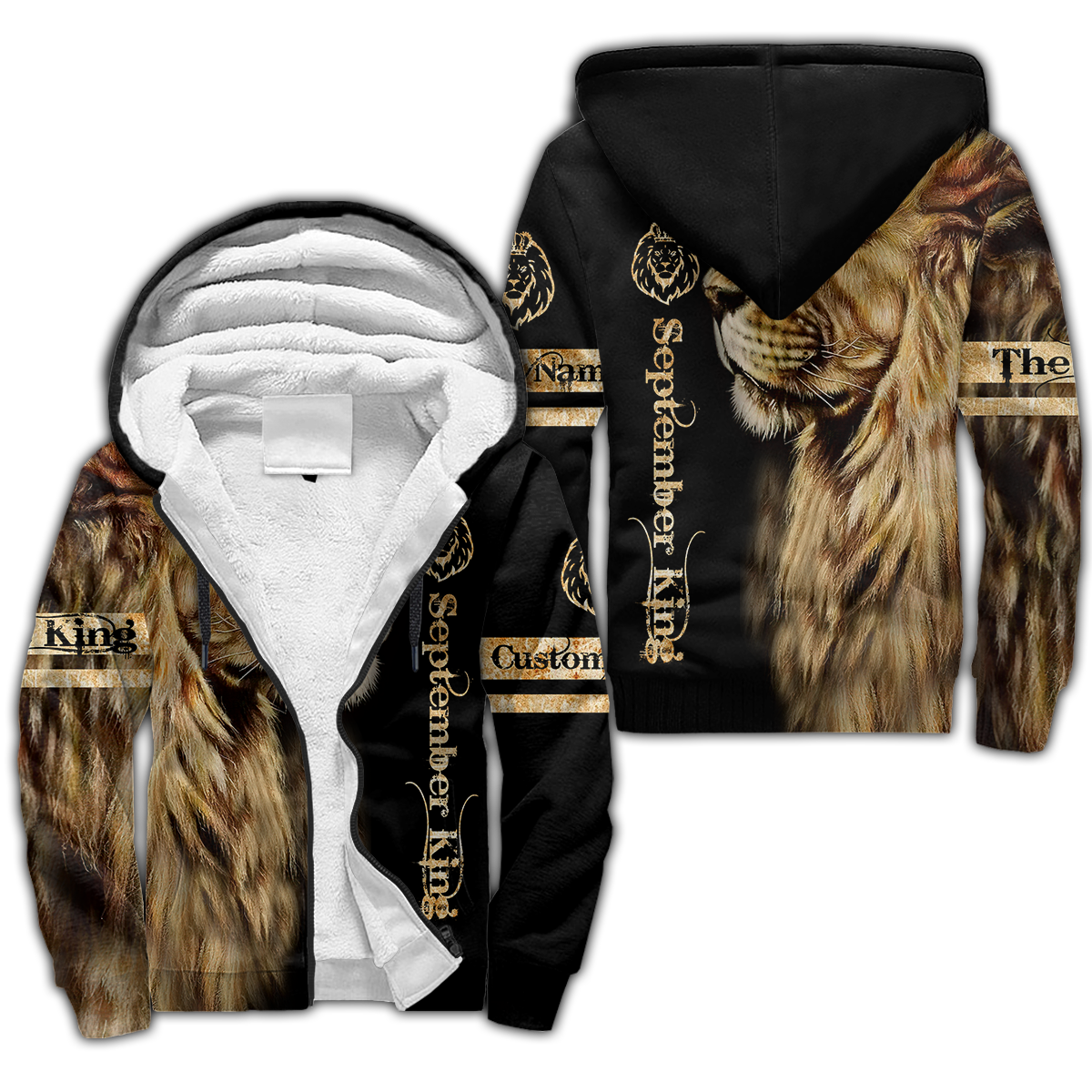 Custom Name September King Lion  3D All Over Printed Unisex Shirts