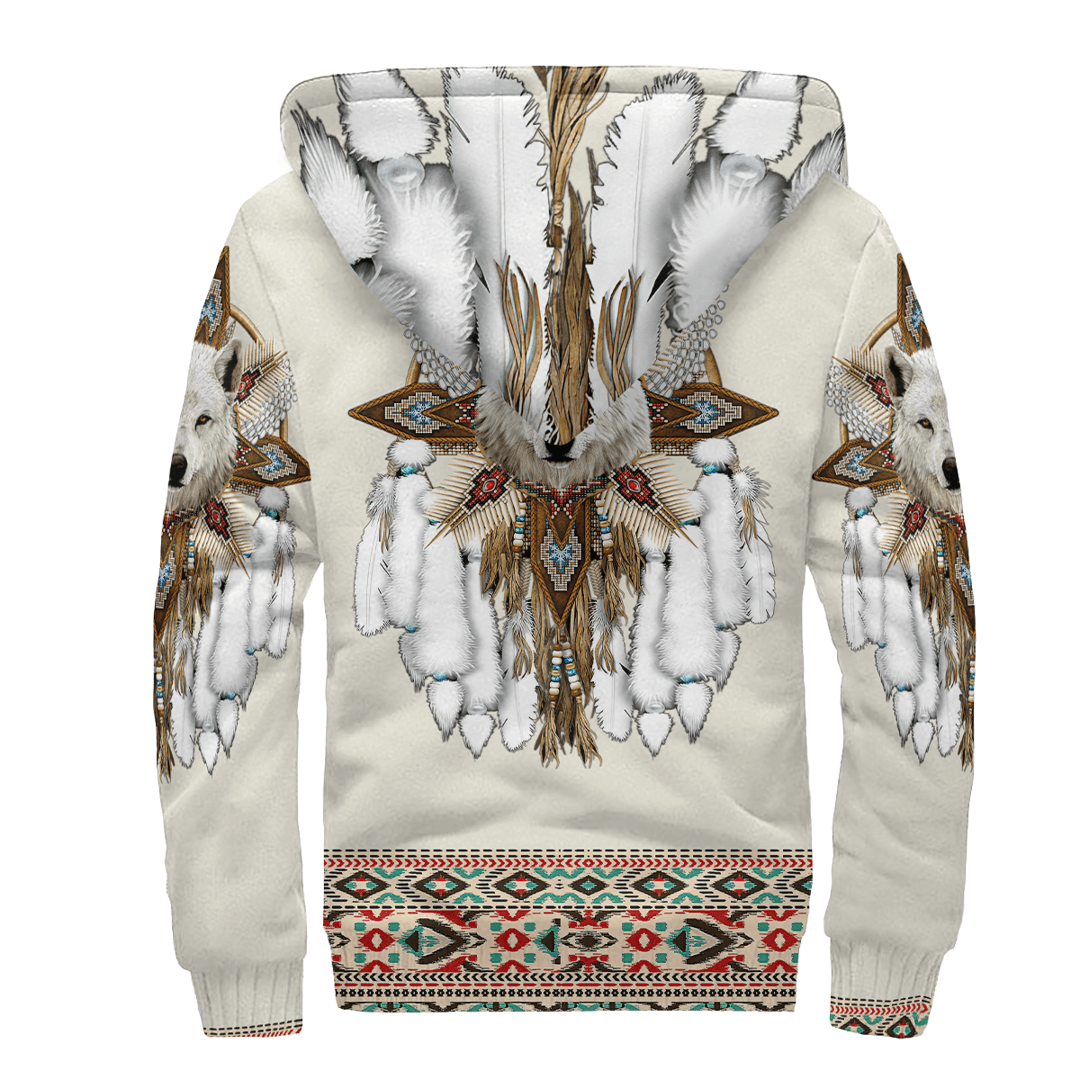 Native Spirit Wolf 3D All Over Printed Unisex Hoodie ML