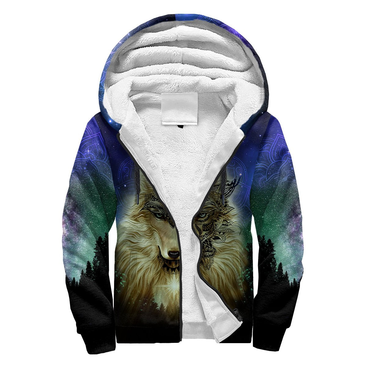Native Wolf Mandala Pattern All Over Printed Unisex Deluxe Hoodie ML