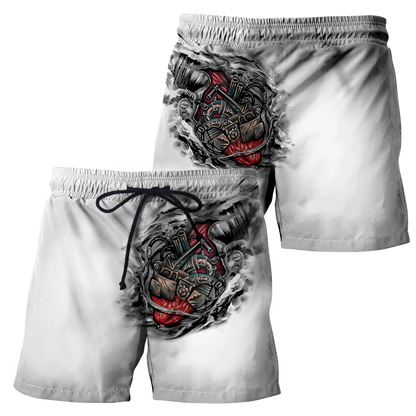 Mechanic Metal Tattoo 3D All Over Printed Shirts HAC180503-Apparel-MP-Shorts-S-Vibe Cosy™